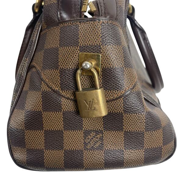 Louis Vuitton Damier Ebene Duomo Coated Canvas Top Handle Bag Brown - Picture 14 of 16